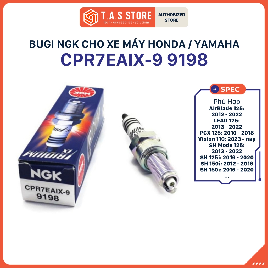 Bugi NGK Iridium IX CPR7EAIX-9 9198 | Dùng Cho Xe Honda: AB125, LEAD, PCX125, SH / Yamaha: Exciter..