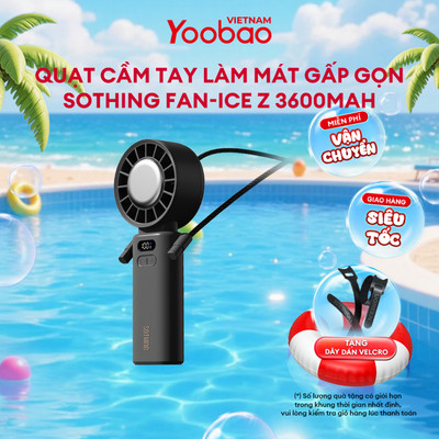 Quạt Cầm Tay Làm Mát Gấp Gọn Sothing Fan-Ice Z | Pin 3600/5000mAh | Bảo Hành 12 Tháng