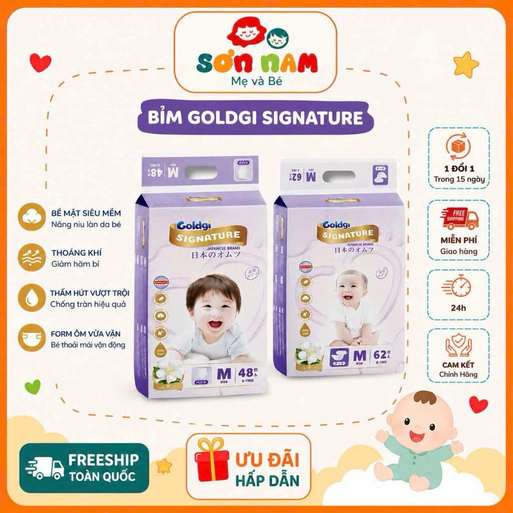 [Mẫu mới] Bỉm Nhật Cao Cấp Goldgi Signature