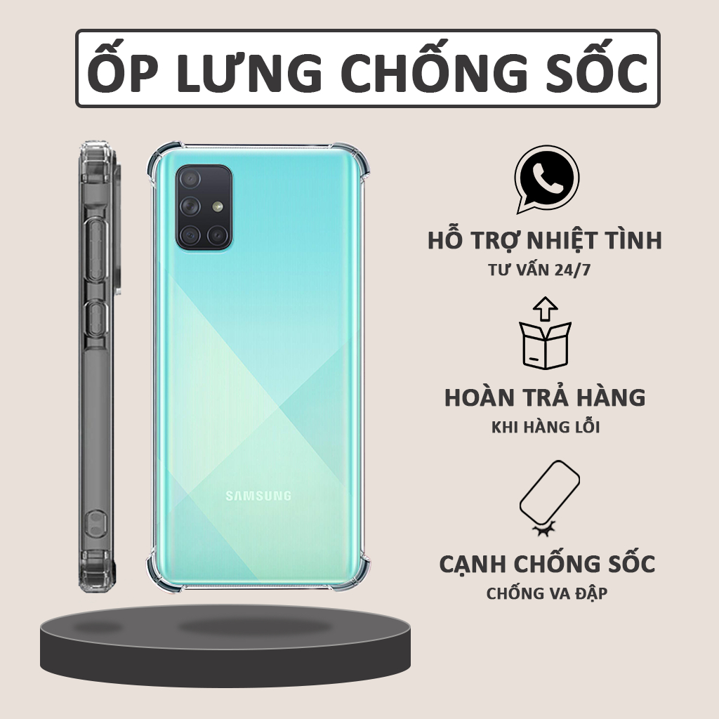 Ốp lưng cho Samsung Galaxy A51, A71, A31 chống sốc trong suốt, ốp lưng giá rẻ
