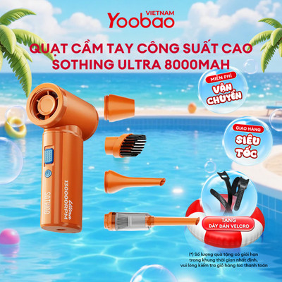 Quạt Cầm Tay Sothing Violent Fan-Ultra 8000mAh | Siêu Mạnh 17m/s | 130W, 130000RPM | Bảo hành 12 tháng 1 đổi 1