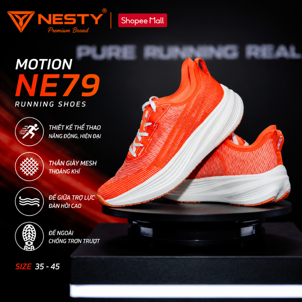[NE79] Giày Chạy Bộ NESTY MOTION Nam Nữ Chính Hãng -Giày Thể Thao THOÁNG KHÍ, NHẸ ÊM, TRỢ LỰC TỐI ƯU