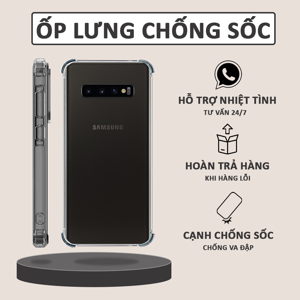Ốp lưng cho Samsung Galaxy S10 / S10 5G / S10 Plus / S10+ chống sốc trong suốt, ốp lưng giá rẻ
