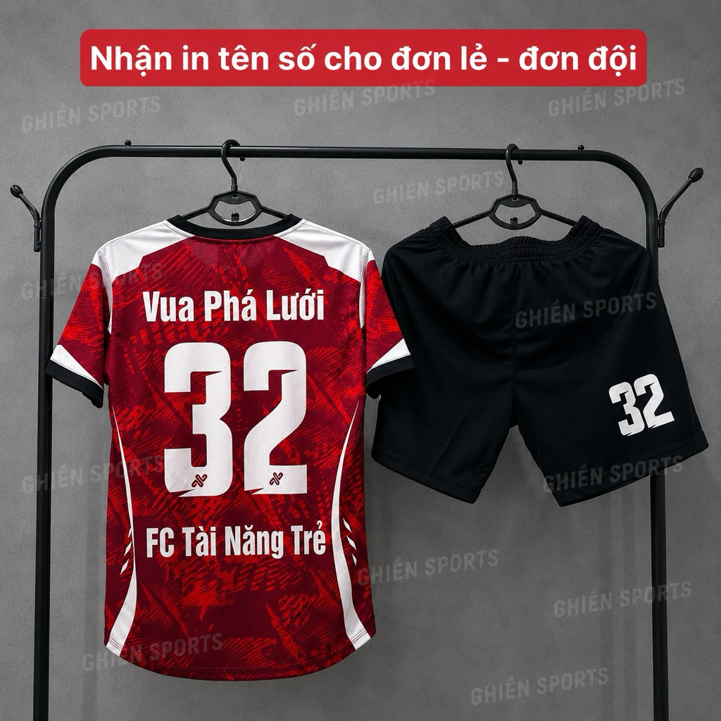 Bộ quần áo bóng đá Amac Gangster. Có in tên số theo yêu cầu . Chất vải thun mè thấm hút mồ hôi tốt