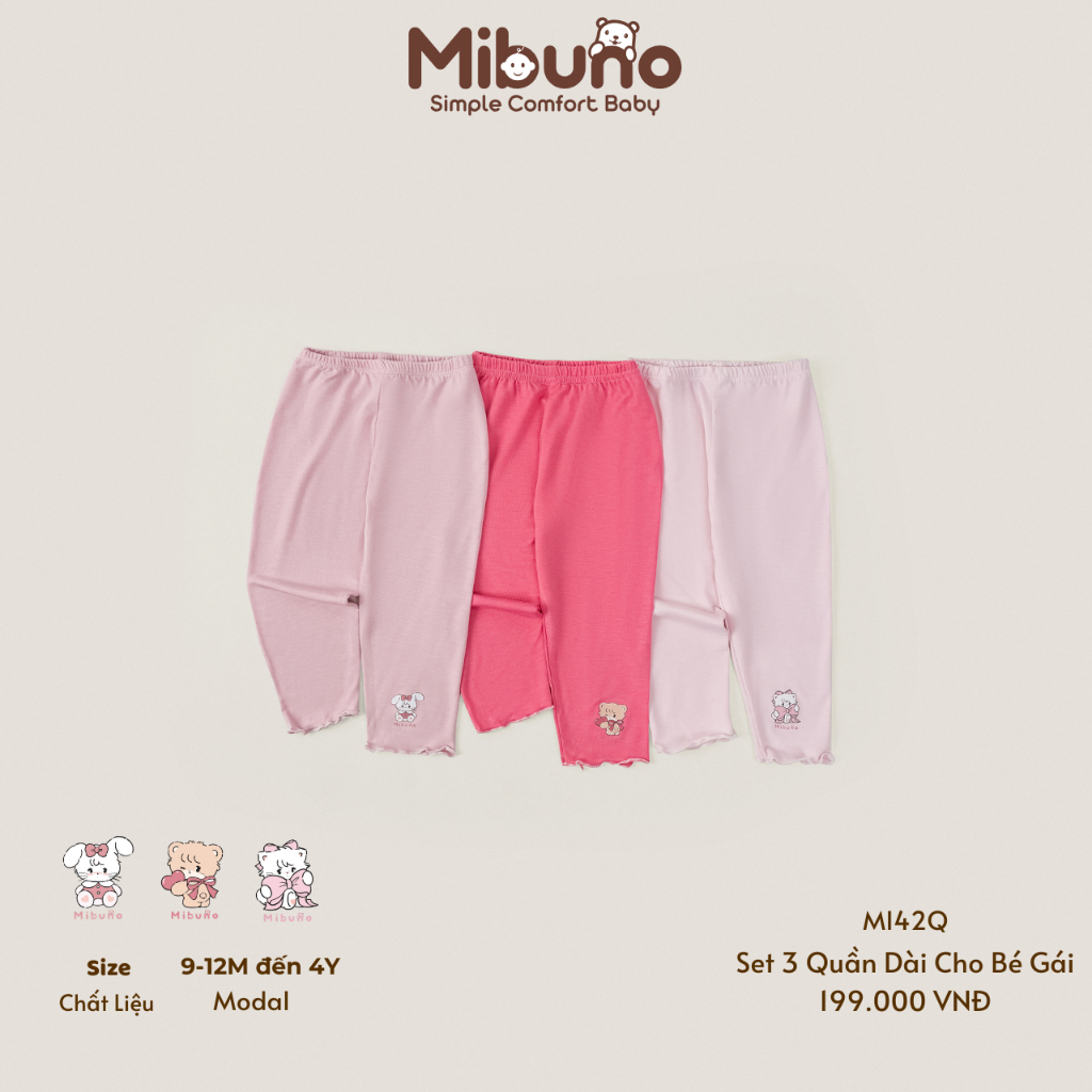 Set 3 Quần DQ cho Bé Gái Mibuno