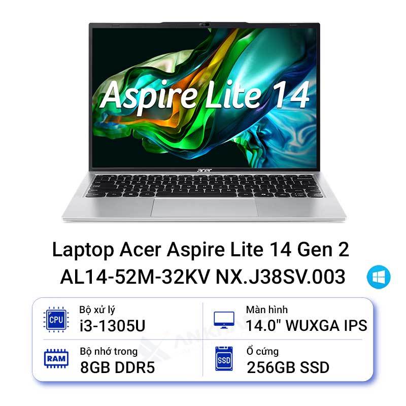 Laptop Acer Aspire Lite 14 Gen 2 AL14-52M-32KV NX.J38SV.003 | Core i3-1305U | RAM 8GB | SSD 256GB | 