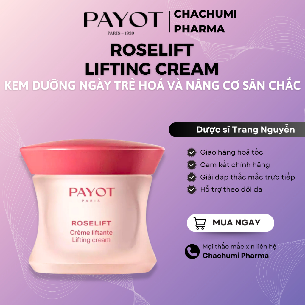 Kem ngày PAYOT Roselift Collagène Lifting Cream nâng cơ chống lão hoá 50ml