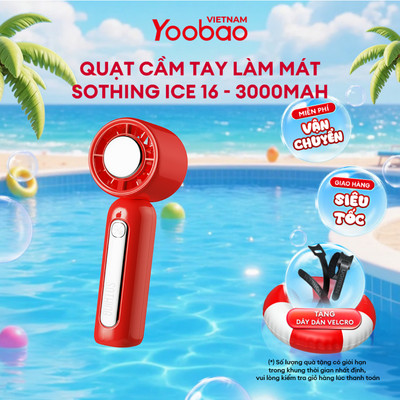 Quạt Cầm Tay Sothing Ice 16 Sò lạnh 1800mAh/3000mAh | 3 cấp độ gió | Gió 8m/s | Chính hãng - Bảo Hành 12 Tháng