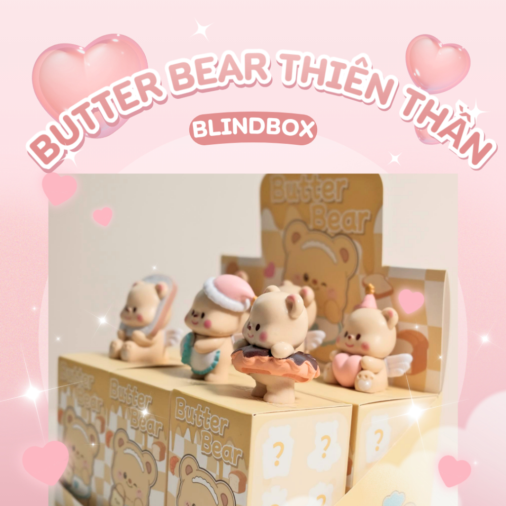 ( Butter Bear thiên thần) Blindbox hộp mù nhân vật hoạt hình gấu Butter Bear thiên thần đáng yêu