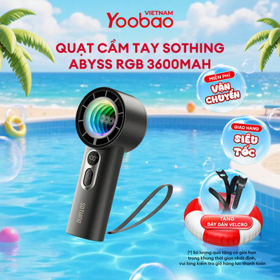 Quạt Cầm Tay Sothing Abyss RGB 3600mAh | Đèn LED Đa Sắc | 23.4 FT/S Airflow | Bảo hành 12 tháng 1 đổi 1