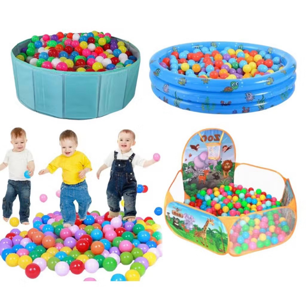 Combo 100 Quả Bóng Nhựa Đa Sắc Bóng Nhựa An Toàn Cho Bé, Phù Hợp Cho Quây Bóng, Lều Bóng