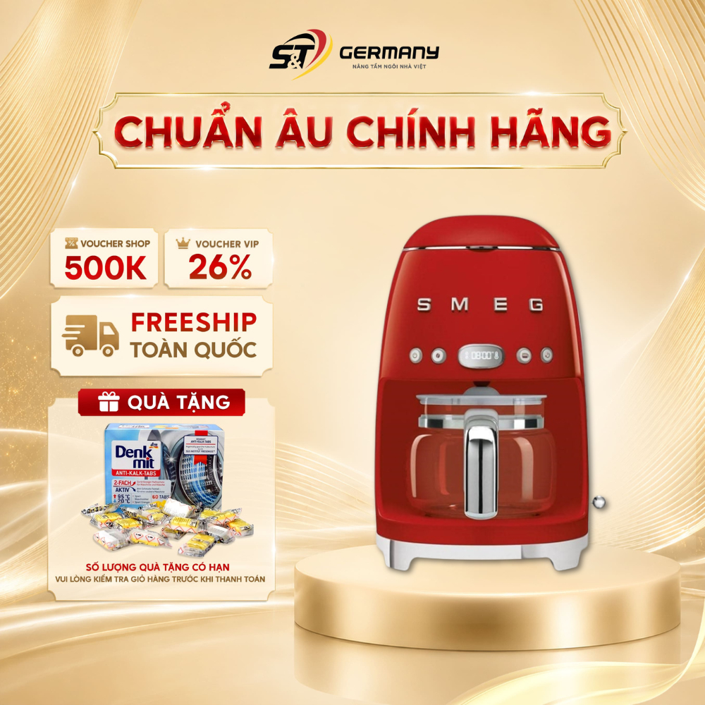 Máy pha cà phê SMEG DCF02RDEU màu đỏ GermanySnT 630001