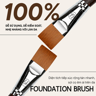 Cọ Dàn Nền Tán Kem Lót Bh Cosmetics Foundation Brush BH019 Đầu Dẹt Tán Nền Mỏng Mịn