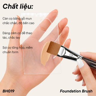Cọ Dàn Nền Tán Kem Lót Bh Cosmetics Foundation Brush BH019 Đầu Dẹt Tán Nền Mỏng Mịn