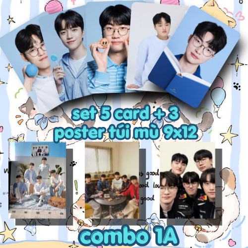 (UNOFFICAL) 5 card BO GÓC T1 và 3 poster T1 9x12