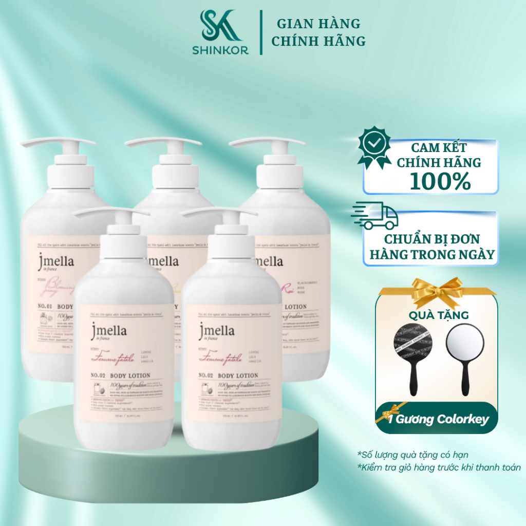 Dưỡng thể JMella Hàn Quốc 500ml – Dưỡng Ẩm & Giữ Hương Lâu – Mịn Da, Thơm Sang, Chính Hãng