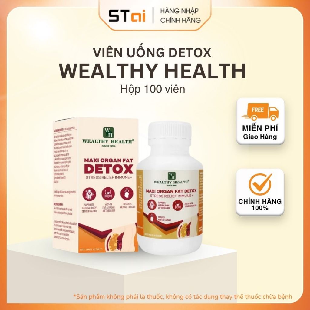 Viên Uống Hỗ Trợ Cải Thiện Chỉ Số Lipid Máu Wealthy Health- Maxi Organ Fat Detox- Hộp 90 viên