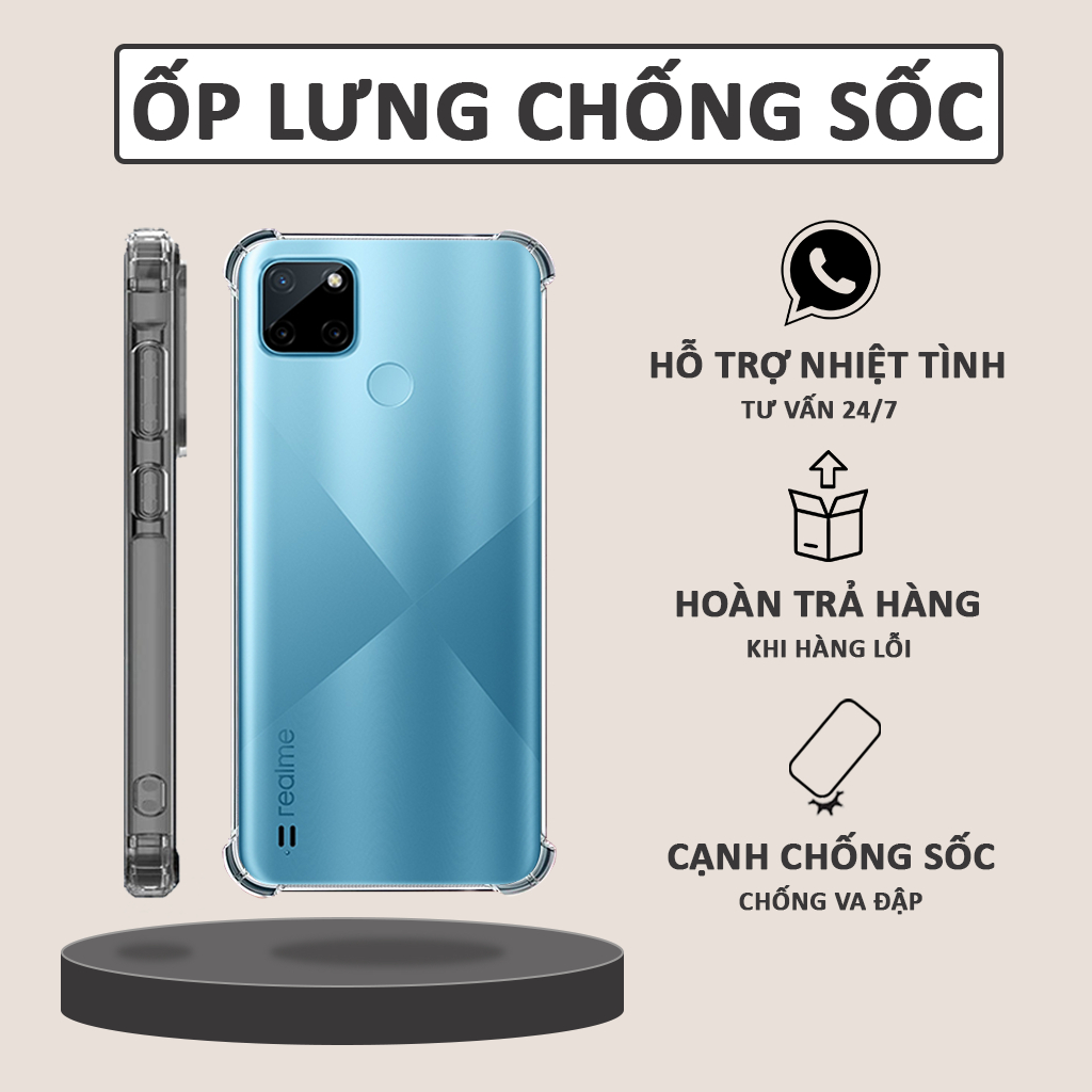 Ốp lưng cho Realme C21Y / Realme C25Y / Realme C21 chống sốc trong suốt, ốp lưng giá rẻ