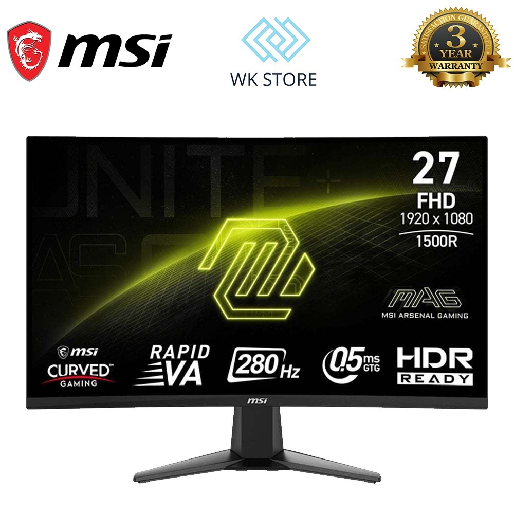 Màn Hình Máy tính MSI MAG 274CXF | 27 inch Cong, 280Hz, Full HD, Mới BH 36T