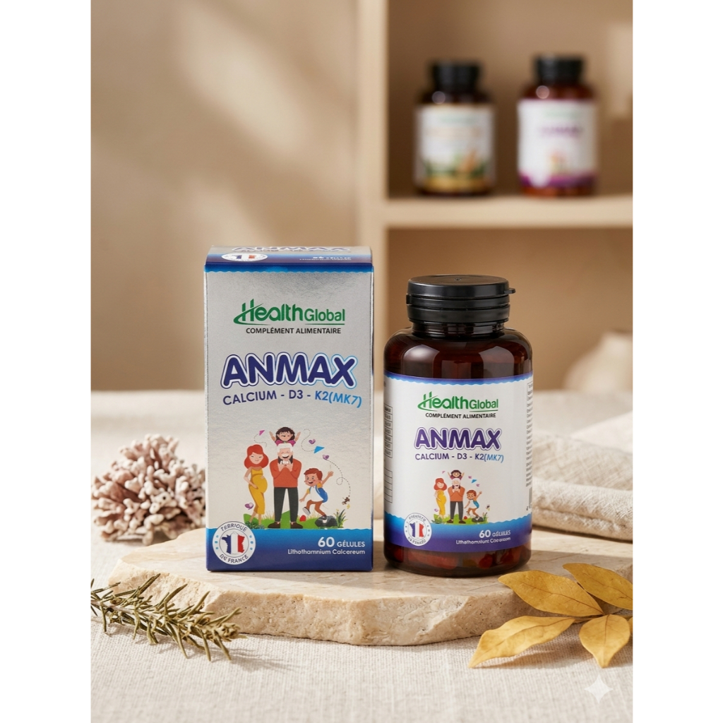 CANXI HỮU CƠ ANMAX Heath Global giúp bổ sung canxi hữu cơ 60 viên nhập khẩu từ Pháp