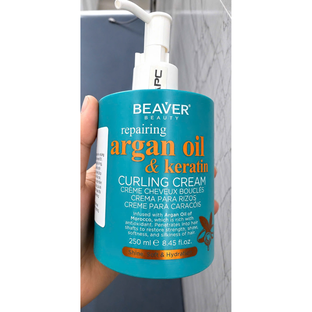 Kem dưỡng tạo kiểu tóc Beaver Argan Oil & Keratin Curling Cream