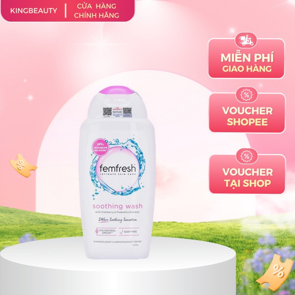 Dung Dịch Vệ Sinh Phụ Nữ Femfresh Soothing Wash 250ml Hồng