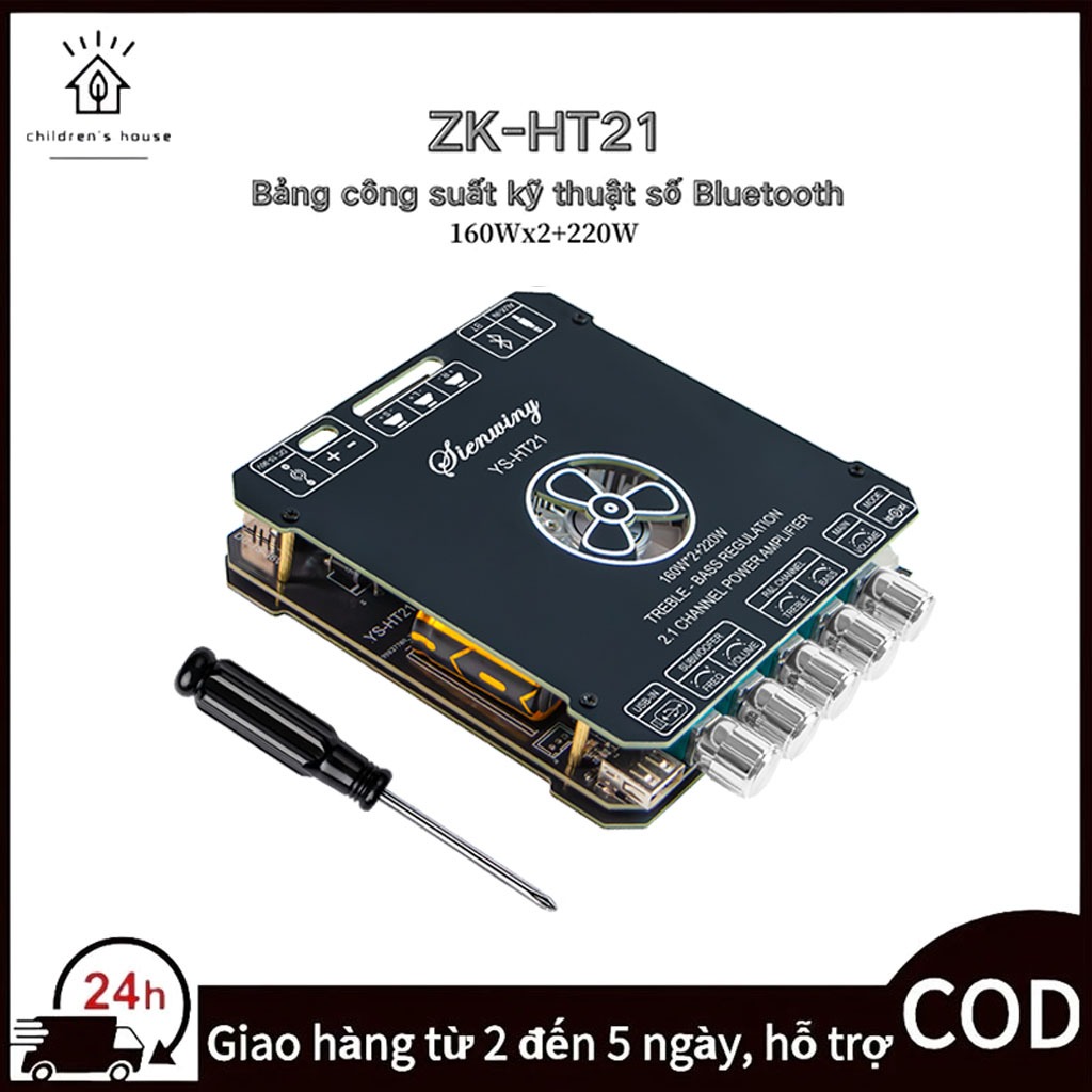 ZK-HT21Mô-đun bộ khuếch đại công suất kỹ thuật số bluetooth ZK-HT21 2.1 Kênh TDA7498E Loa siêu trầm 