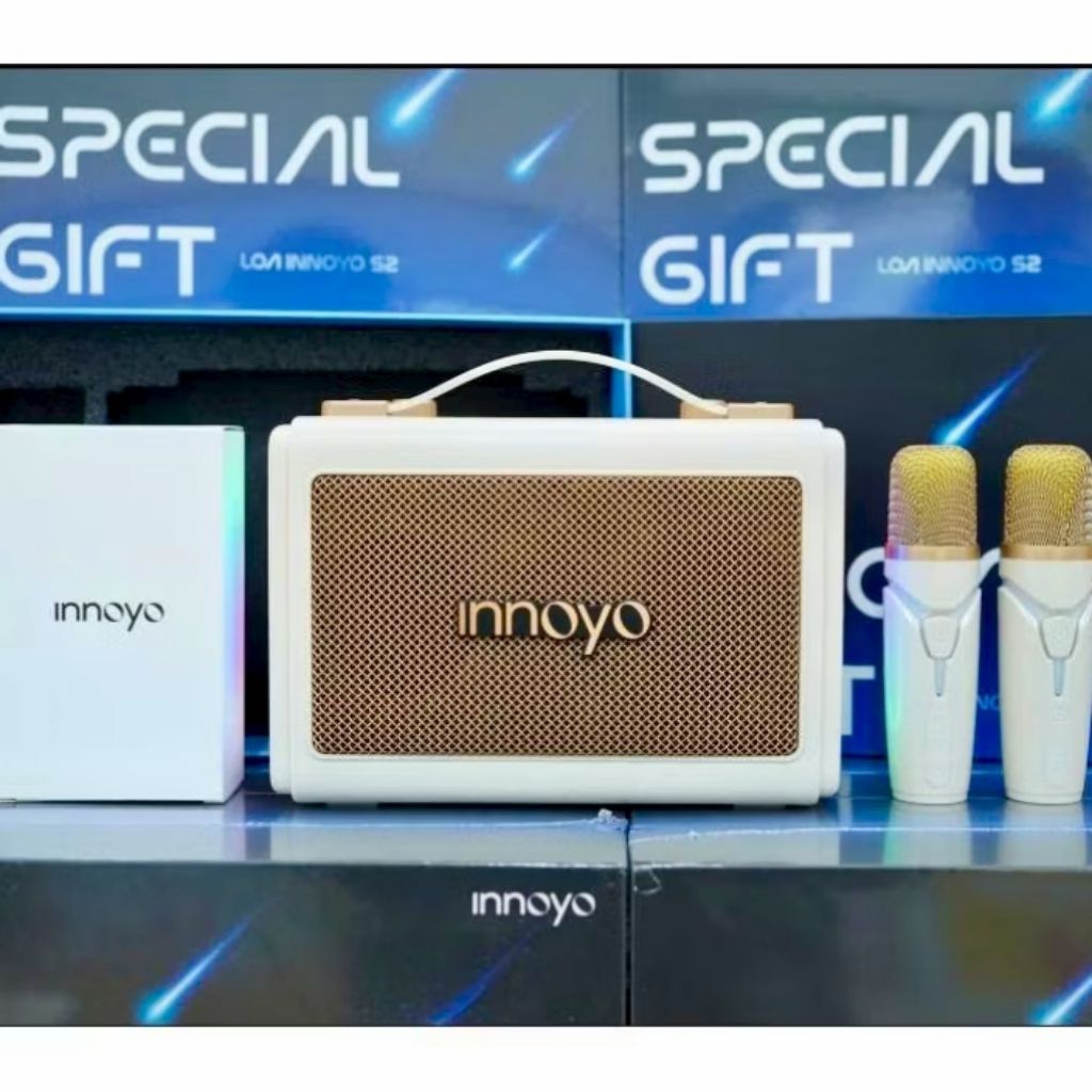 Loa Bluetooth Innoyo S2 Kèm Micro Karaoke – Loa Mini Không Dây Âm Thanh Lớn, Pin Trâu, Hát Cực Hay