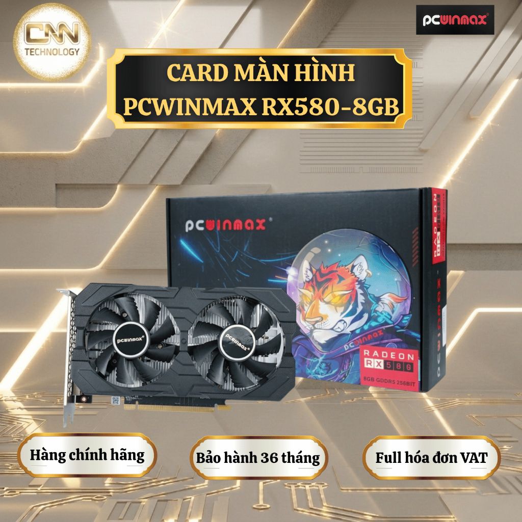 Card màn hình PCWINMAX RX 580 8GB, VGA Gamming Bảo Hành 36 Tháng