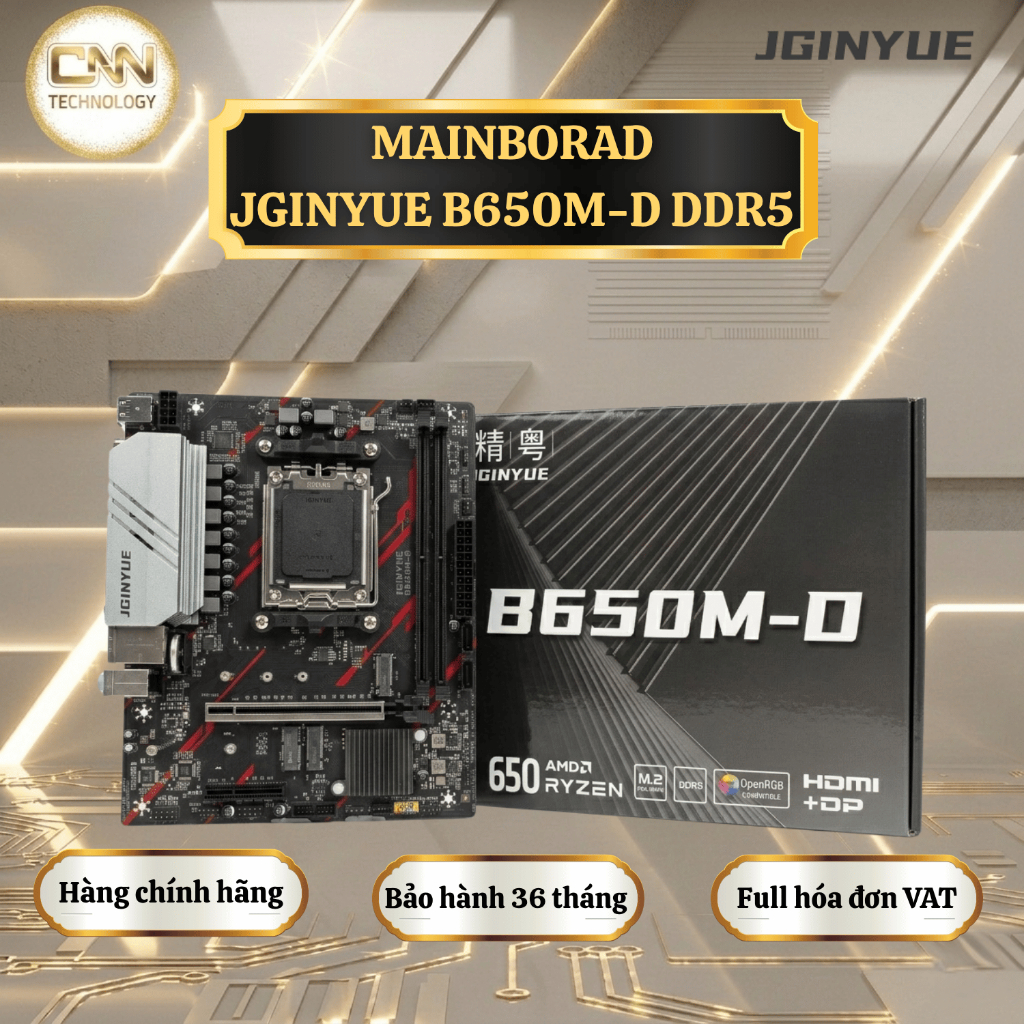 MAINBOARD JGINYUE B650M-D – NỀN TẢNG AM5 DDR5 HIỆU NĂNG CAO, GIÁ TỐT – BẢO HÀNH 36 THÁNG
