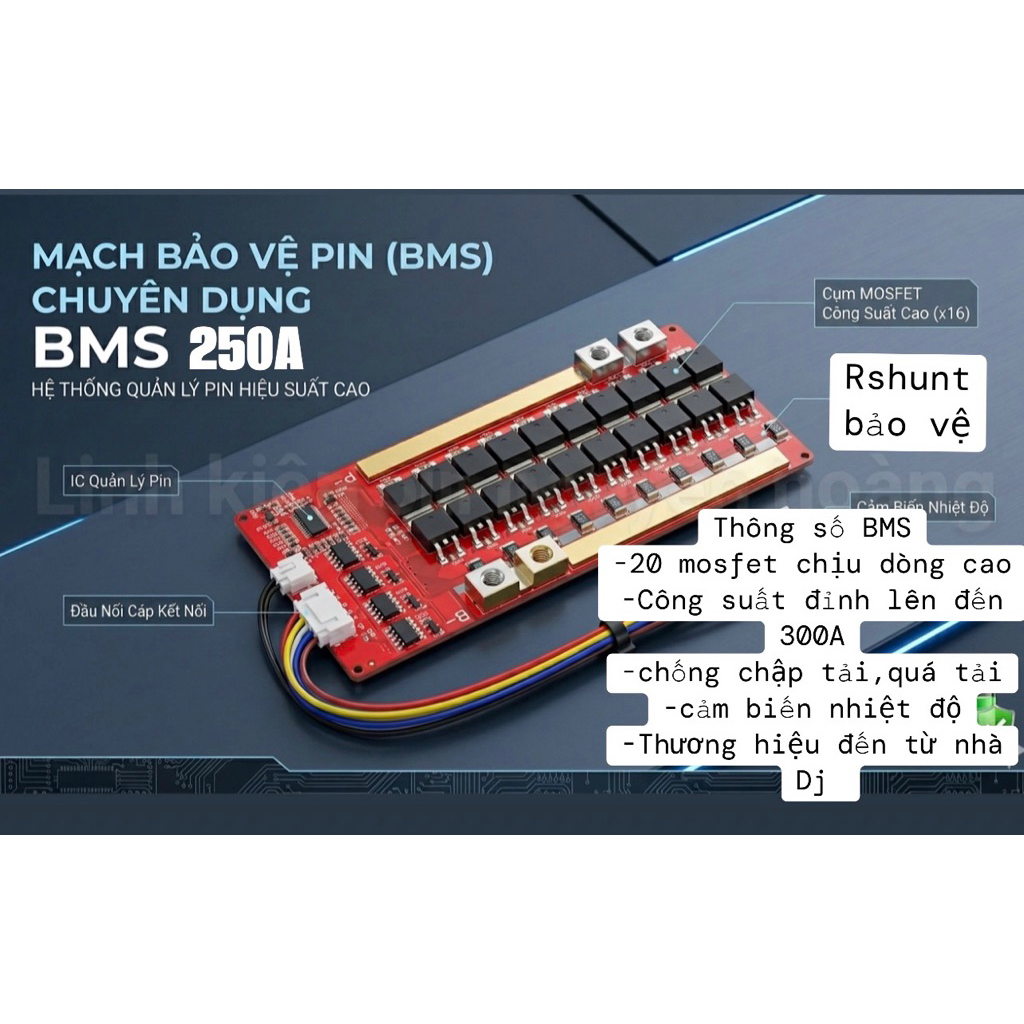 Mạch 4s-250A(14,6v)chống chập tải đầu ra
