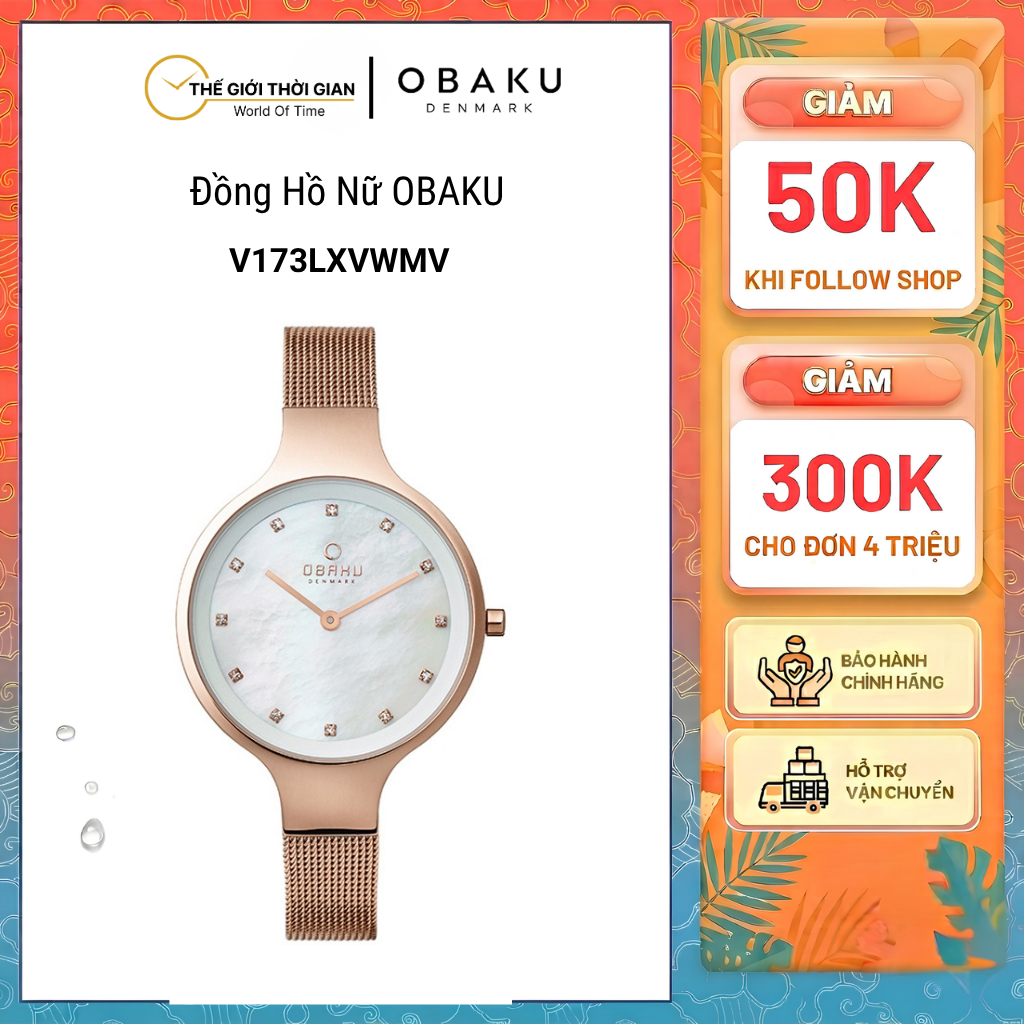 Đồng hồ đeo tay nữ hiệu Obaku V173LXVWMV