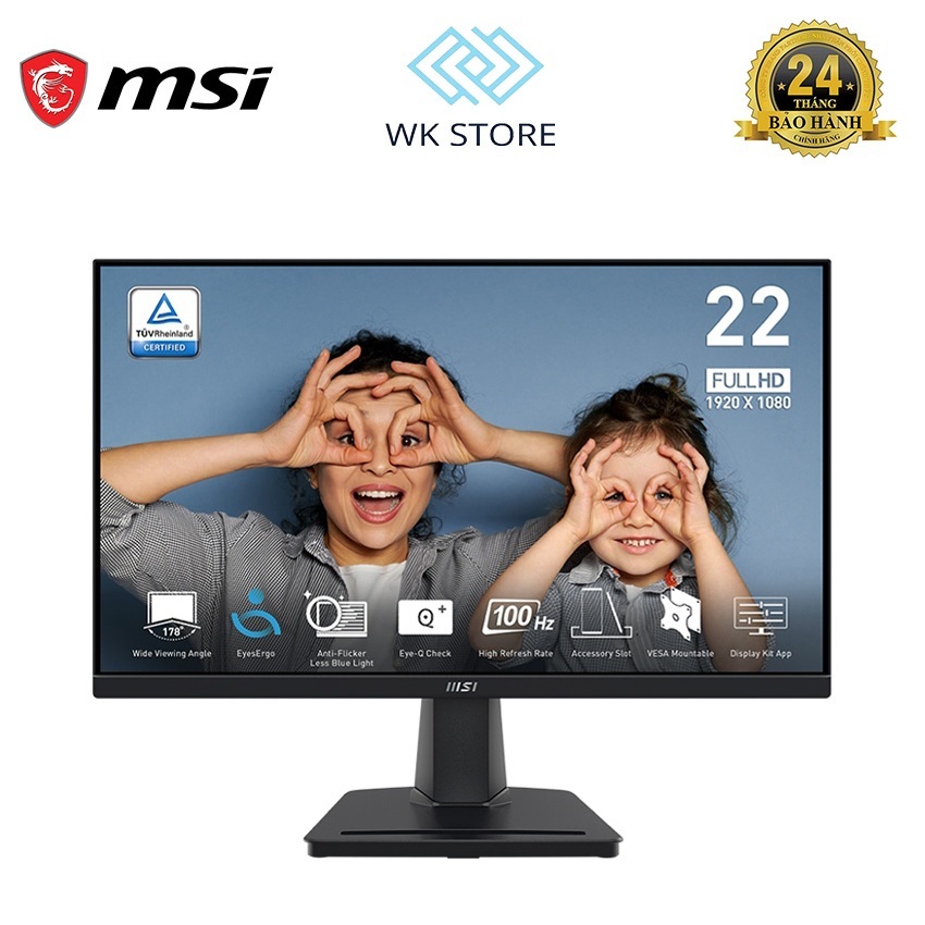 (FULL VAT) Màn hình MSI PRO MP225V | 21.45″ /VA /FHD /100Hz /1ms || Mới - BH 24T