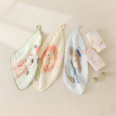 Set 5 khăn xô nhăn 6 lớp cho bé KidsWorld đa năng làm khăn yếm dãi, khăn sữa, khăn tắm, khăn mặt