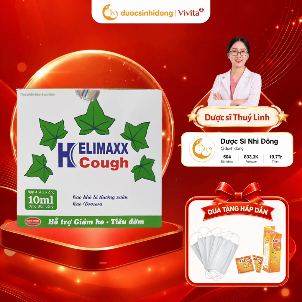 [Chính hãng] Siro ho HELIMAXX Cough (Hộp/ 20 ống)