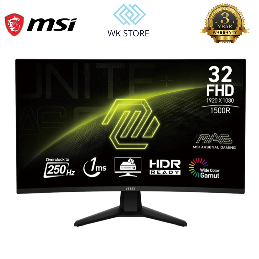 (FULL VAT) Màn hình Gaming MSI MAG 32C6X | 32 inch, FHD, 250Hz, VA | Mới, Bảo Hành 36 Tháng