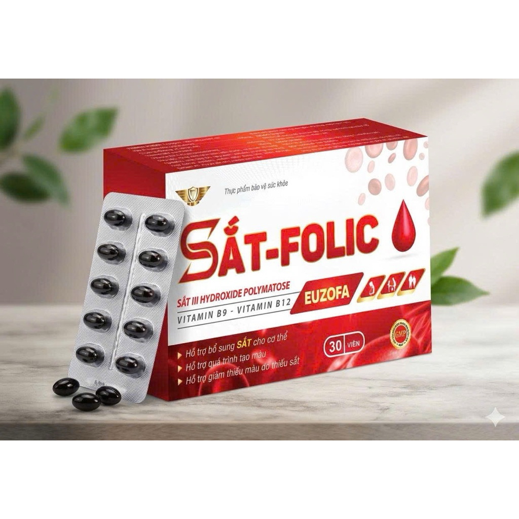 SẮT  Folic  B9, B12– Hỗ trợ giảm nguy cơ thiếu máu, thiếu sắt