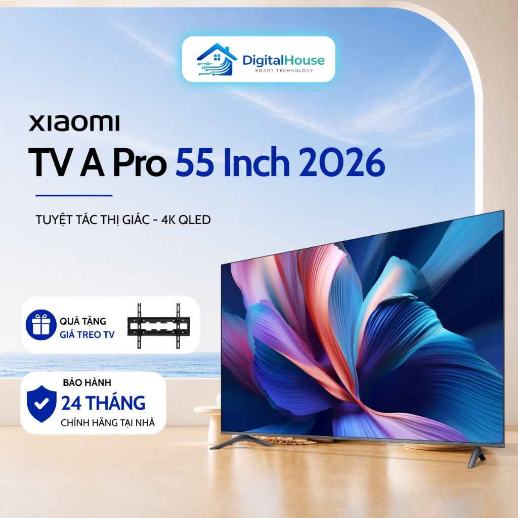 Smart Tivi Xiaomi A Pro 55 Inch Google TV 4K QLED 2026, Có Tiếng Việt - Bảo Hành 24 Tháng Chính Hãng