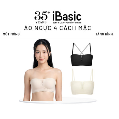 Áo ngực su quây mút mỏng chống tuột Multiway iBasic không gọng cup ngang tặng kèm dây vai trong BRAW093