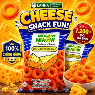 Bánh snack vòng phô mai miaow miaow malaysia – bánh ngô giòn rụm ăn vặt