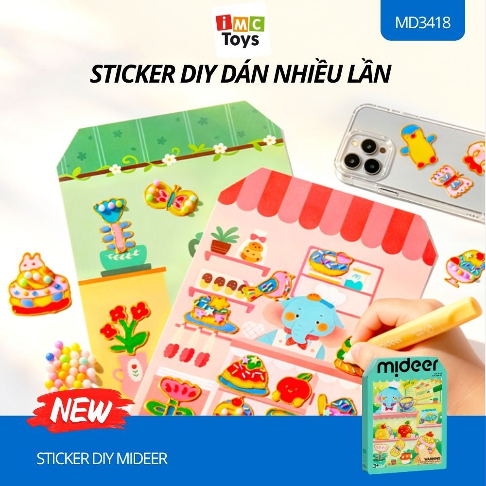 Sticker DIY Cho Bé Mideer Bộ Làm Sticker Dán Nhiều Lần Creative Jelly Sticker Set