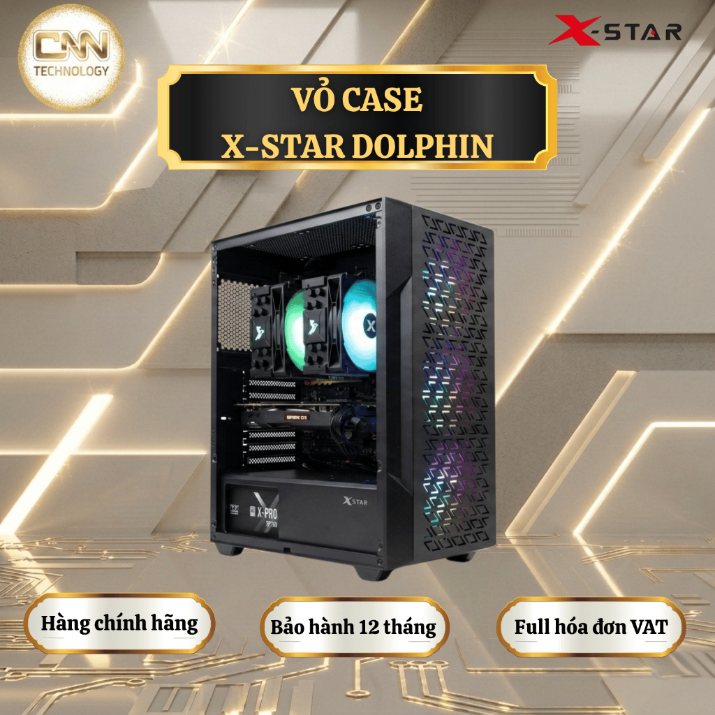 Vỏ Case PC Tặng Kèm 3 Fan - XSTAR - DOLPHIN M-ATX Hàng Chính Hãng Mới 100%