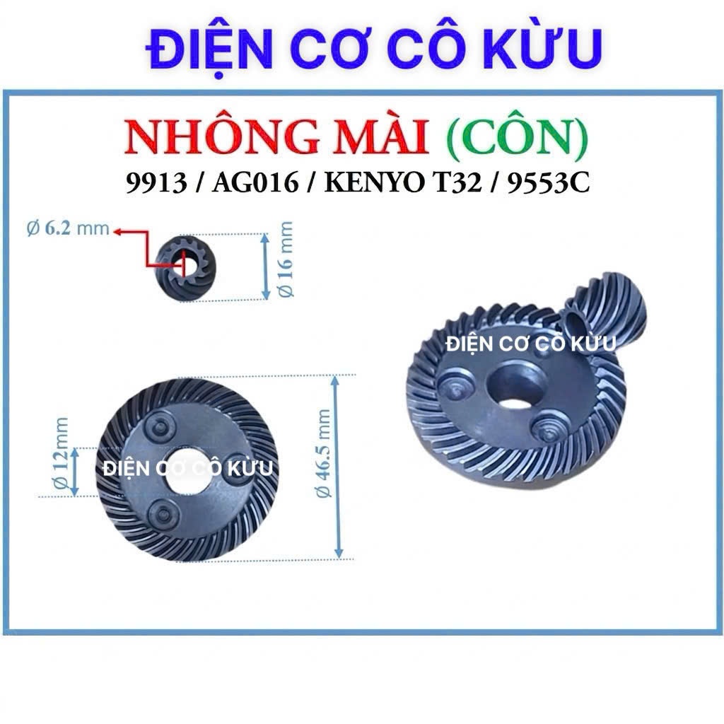 BÁNH RĂNG  NHÔNG MÁY MÀI GÓC ( CÔN ) Master KHÔNG NGAM  9553C, AG016, KENYO THÂN 32.ht