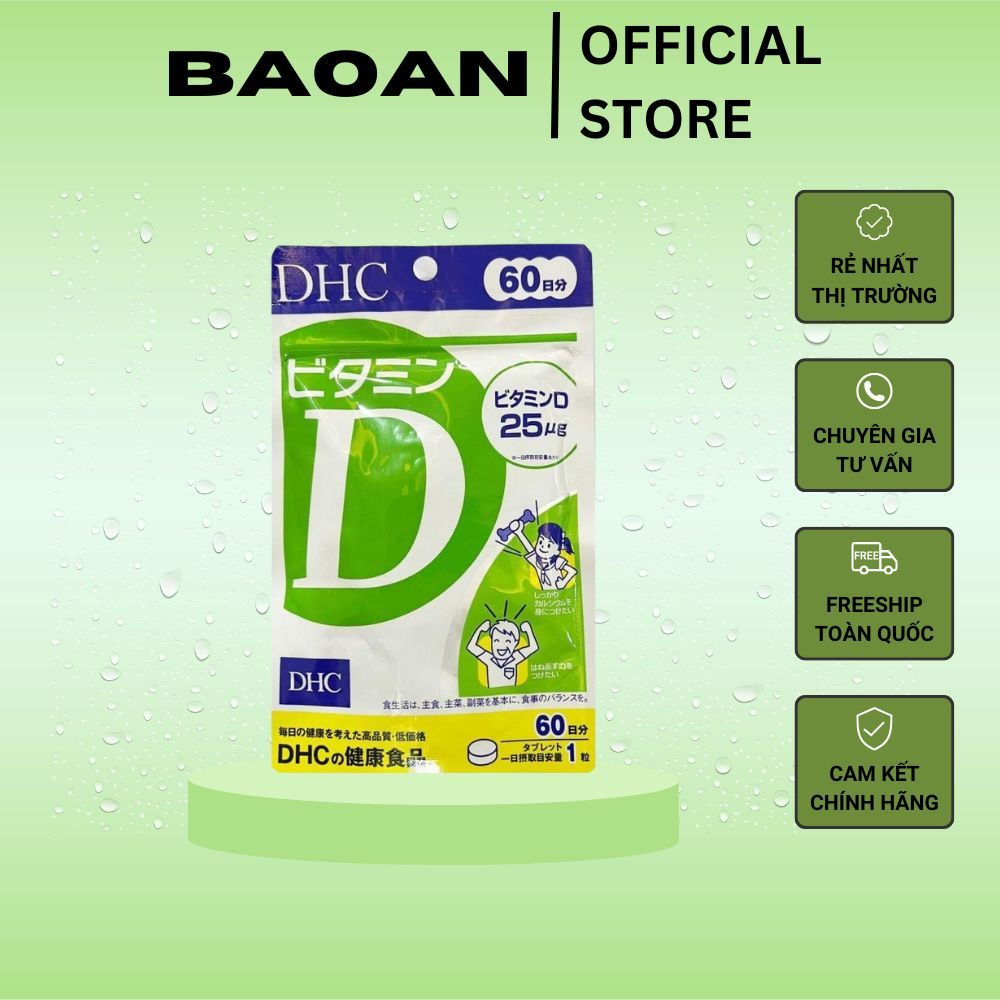 Viên uống DHC bổ sung Vitamin D 60 ngày 60 viên hỗ trợ miễn dịch, tăng cường sức khỏe