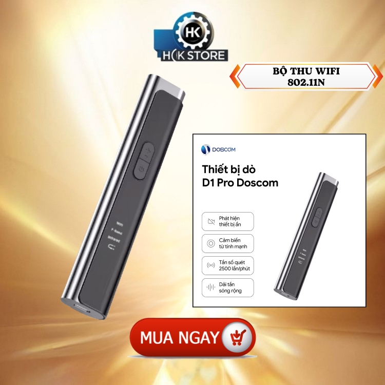Máy Dò Camera Ẩn D1 Pro Doscom, Máy Phát Hiện Camera, Máy Ghi Âm, Thiết Bị Định Vị GPS. Chính Hãng D