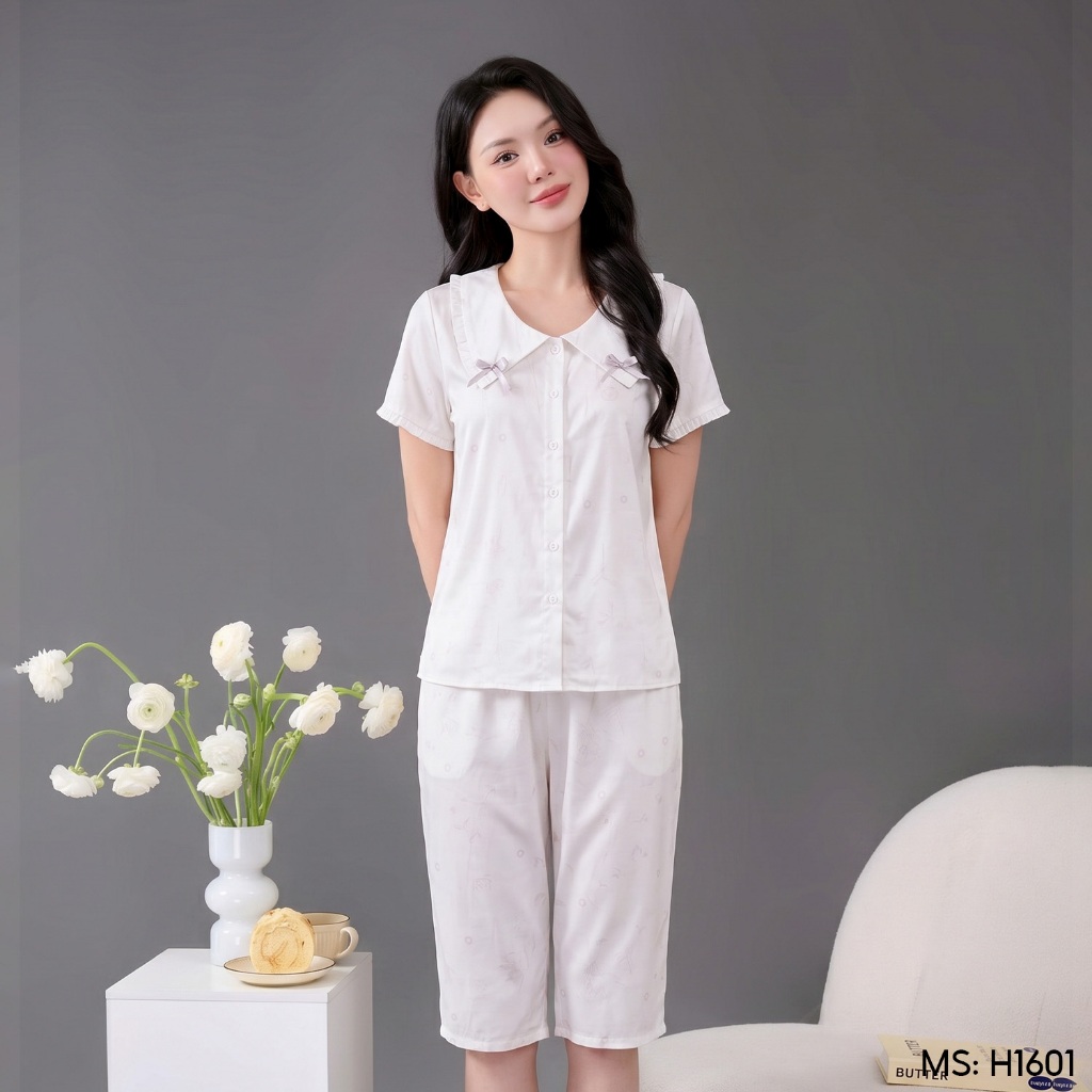 Bộ đồ ngủ nữ Pijama mặc nhà lụa VINGO/VINGORIA tay ngắn mùa hè H1601 | BigBuy360 - bigbuy360.vn