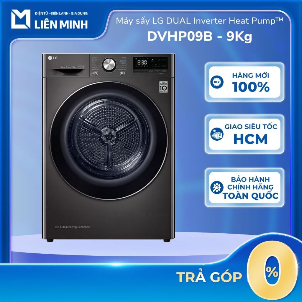 DVHP09B / DVHP09W - Máy Sấy Bơm Nhiệt LG DUAL Inverter Heat Pump™ 9 Kg [Giao Toàn Quốc]