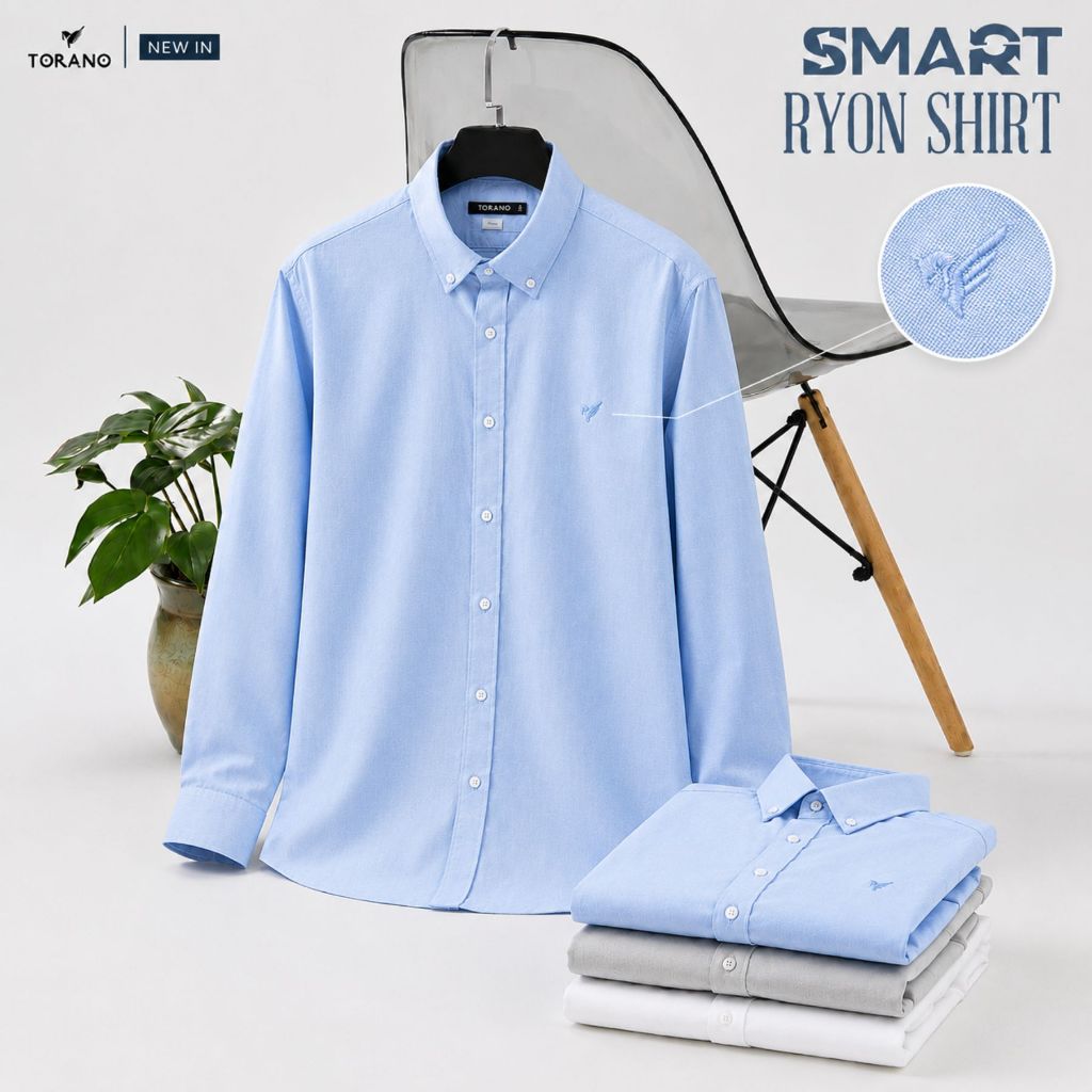 Áo sơ mi dài tay nam OXFORD SHIRT  TORANO trơn lịch sự, phong cách nam tính | BigBuy360 - bigbuy360.vn