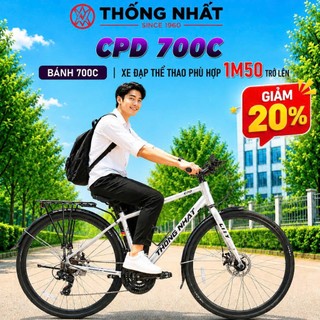 Xe đạp thể thao Touring Thống Nhất CPD bánh 700c SPD V5 RPD (Tặng đènphảnquang+khoá+lục) khung nhôm