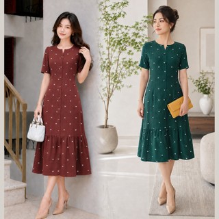Đầm Suông U50 Dập Ly Đuôi Cá Tôn Dáng Cao Chất Liệu Mềm Thoáng Mát Mặc Cả Ngày Không Bí DL603DL04